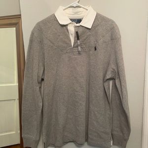 Men’s long sleeve polo gray